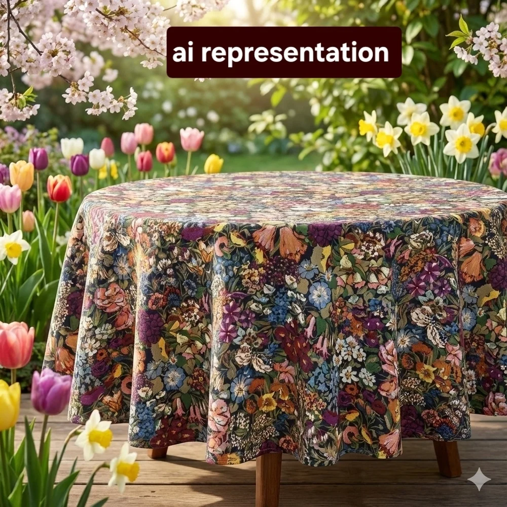 Liberty of London Round (eliptical) Tablecloth *Read* L👀K Spring BRIDGERTON